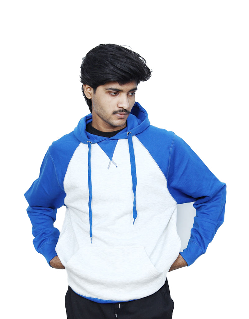 DOU TONE - GRAY ROYAL BLUE HOODIE