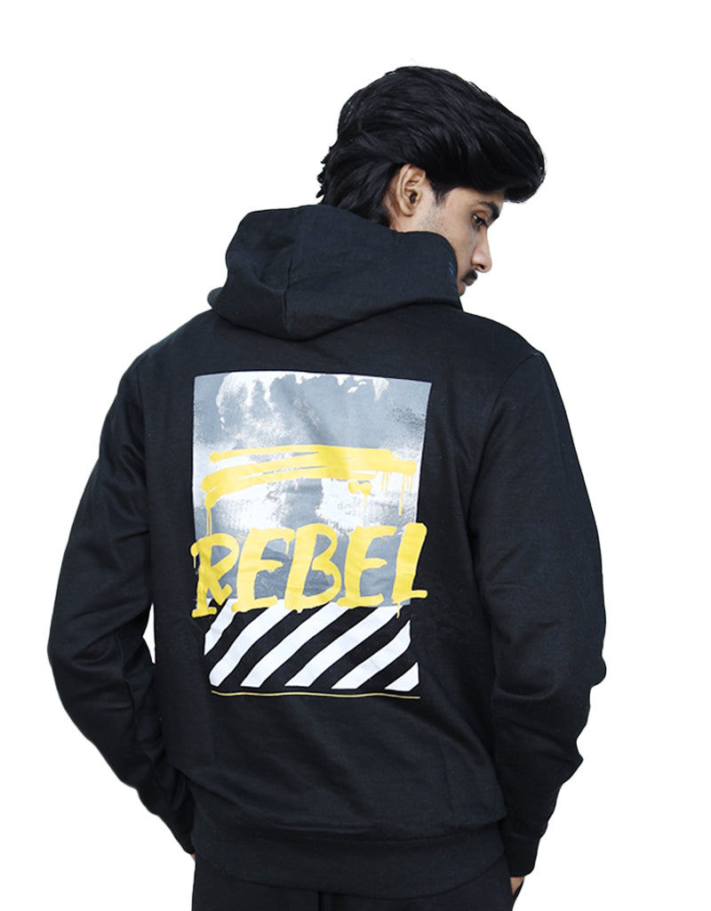 REBEL - BLACK GRAPHIC HOODIE